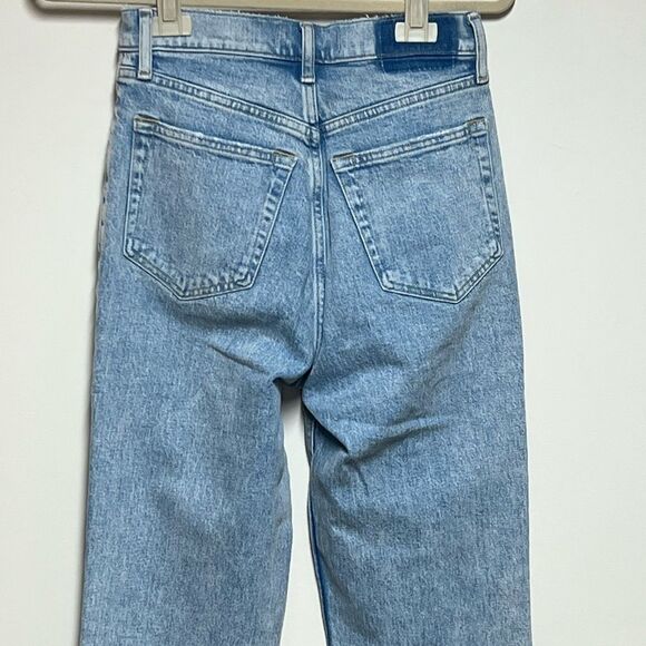 Abercrombie & Fitch Sky Blue Straight Leg Jeans High Waisted - Picture 9 of 10